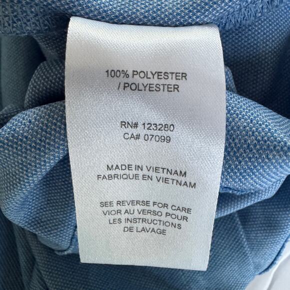 Travis Matthew Polo Men's M  Blue Collared Mid Stripe Golf Logo - Picture 8 of 8